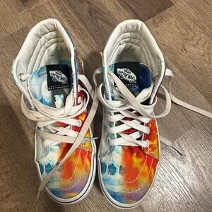 Vans Hi Top Kids Sneakers Anime Tie Dye Off The Wall size 10